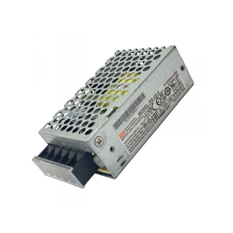 foto del prodotto mean well mw rs 25 5 alimentatore cv 25w 5v 5a ip20 input 220v e 110v