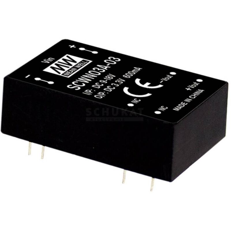 foto del prodotto mean well mw scwn03c 15 modulo convertitore dc dc 200 ma 3 w num. uscite 1 x contenuto 1 pz.