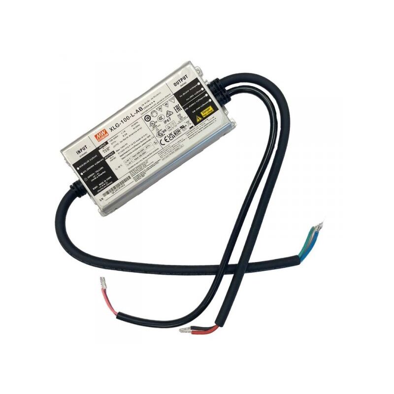 foto del prodotto mean well mw xlg 100 l ab led driver corrente costante 700ma 71 142v 100w ip67 dimmerabile 3 in 1