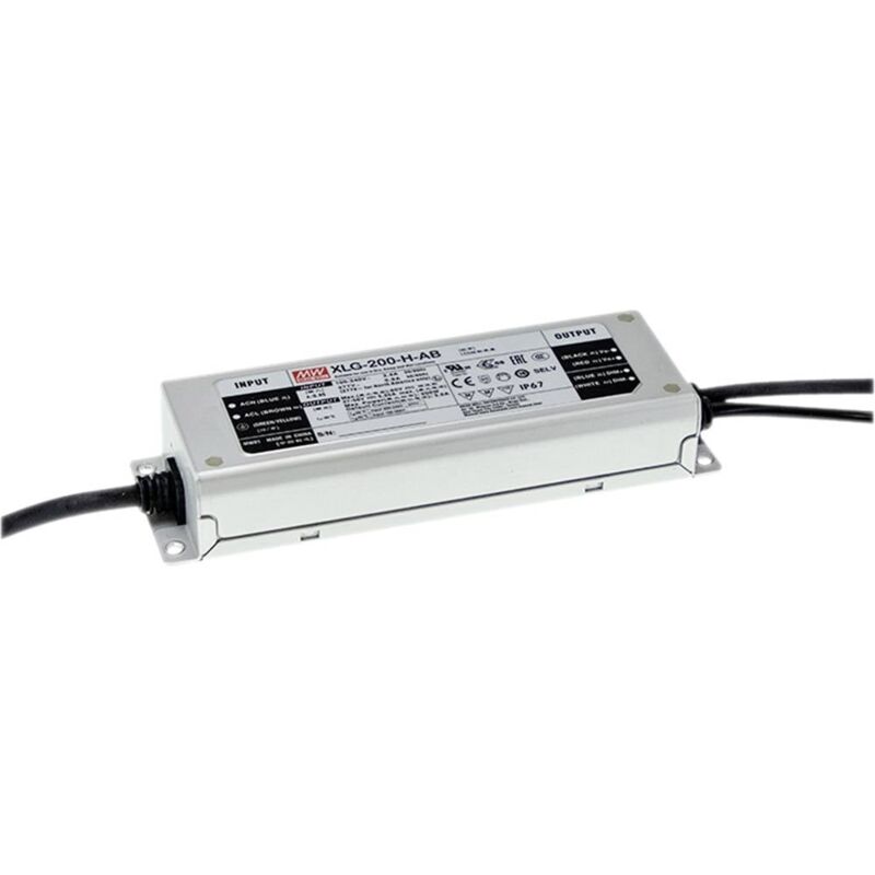 foto del prodotto mean well mw xlg 200 h a driver per led potenza costante 200 w 3500 5550 ma 27 56 v dc adatto per mobili, adatto pe
