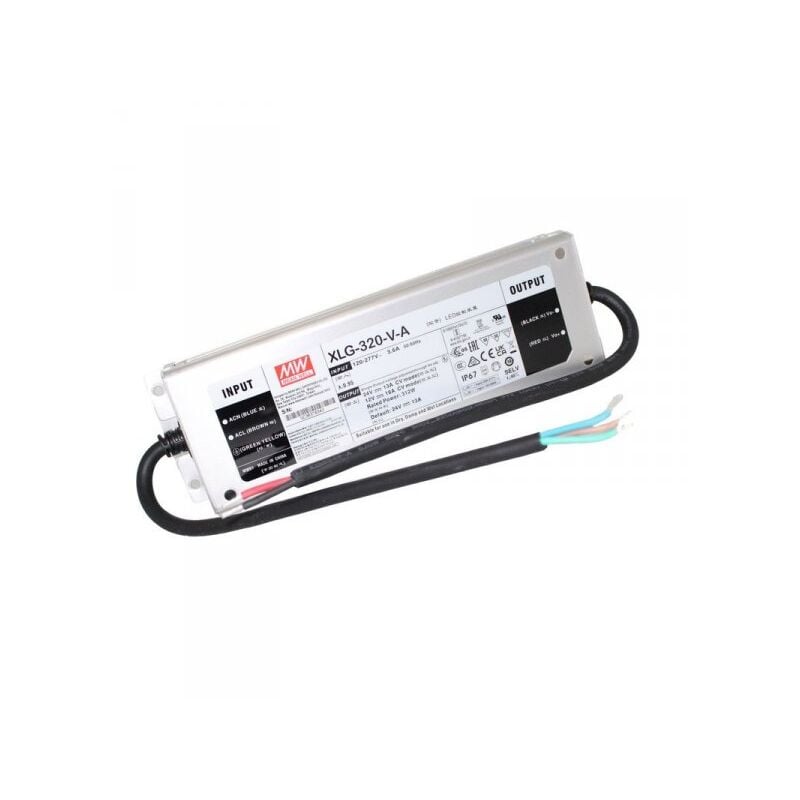 foto del prodotto mean well - mw xlg-320-v-a alimentatore led driver 24v 13a 312w 12v 18a 216w ip67 input 220v e 110v