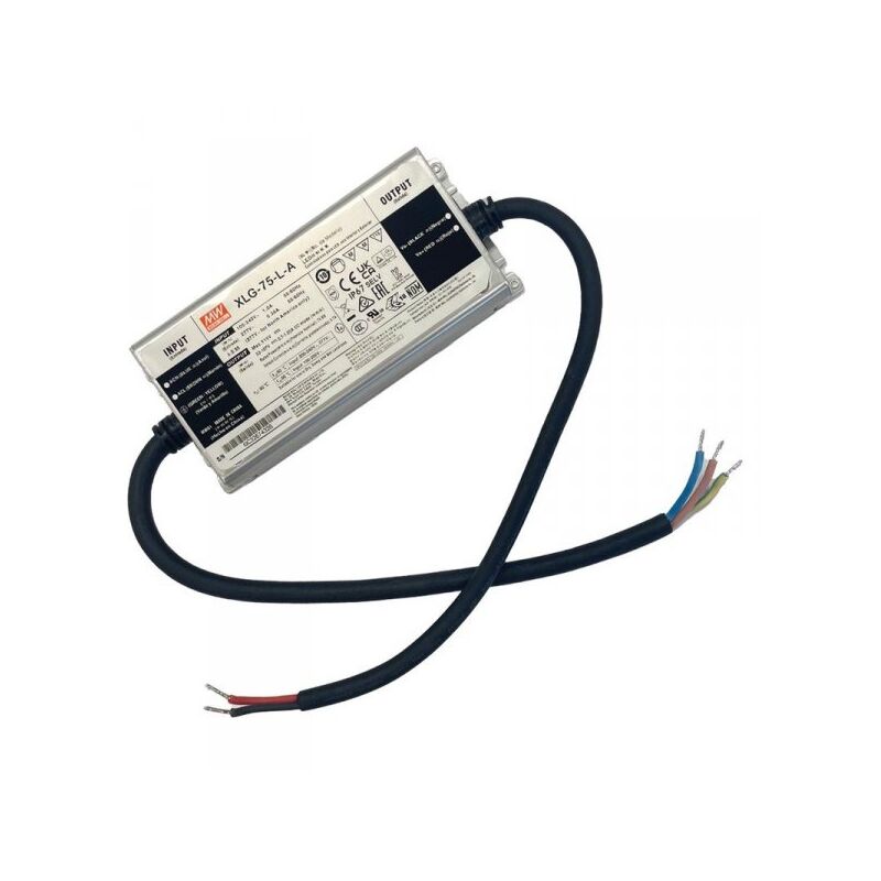foto del prodotto mean well mw xlg 75 l a led driver corrente costante 700ma 53 107v 75w ip67 input 220v e 110v