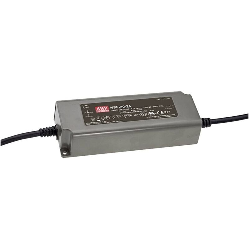 foto del prodotto mean well npf 90 24 driver per led, trasformatore per led tensione costante, corrente costante 90 w 3.75 a 14.4 24 v 