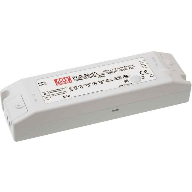 foto del prodotto mean well trasformatore led design piatto 30w 90 264v a 12v dc ip20 plc 30 12 plc 30 12