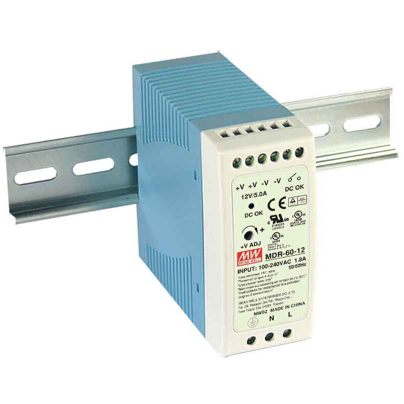 foto del prodotto mean well trasformatore led per rail 60w dc12v 5a ip20