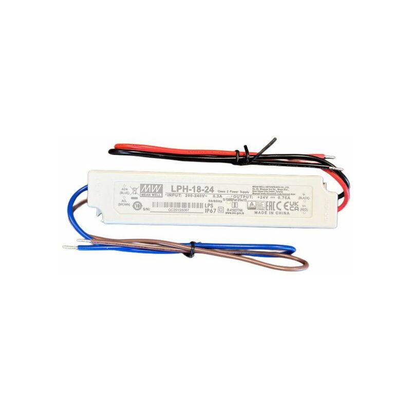 foto del prodotto meanwell lph 18 24 alimentatore 18w 24v 0,75a ip67