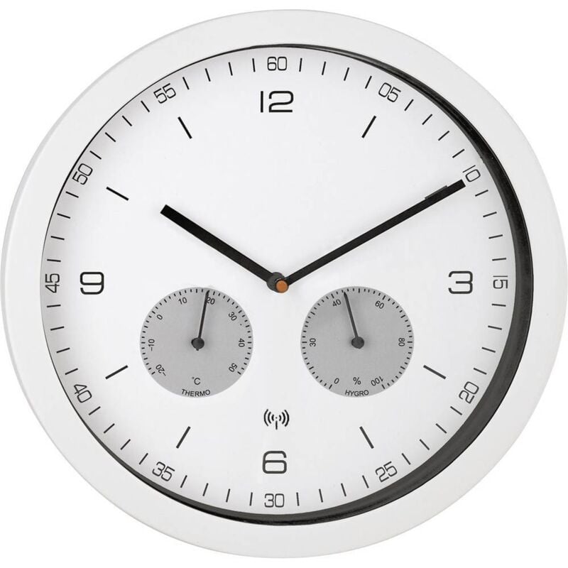 foto del prodotto mebus 52826 radiocontrollato orologio da parete 260 mm x 42 mm bianco