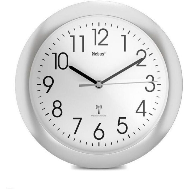 foto del prodotto mebus orologio da parete radiocomandato argento
