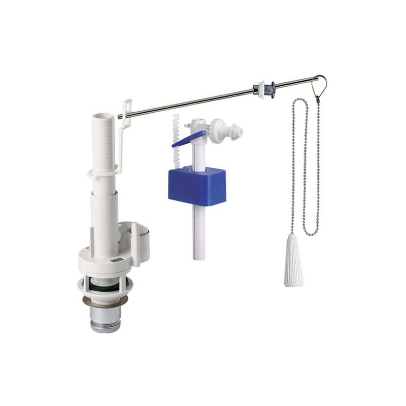 foto del prodotto meccanismo scarico wc singolo a catenella cassetta alta in porcellana galleggiante laterale - cr