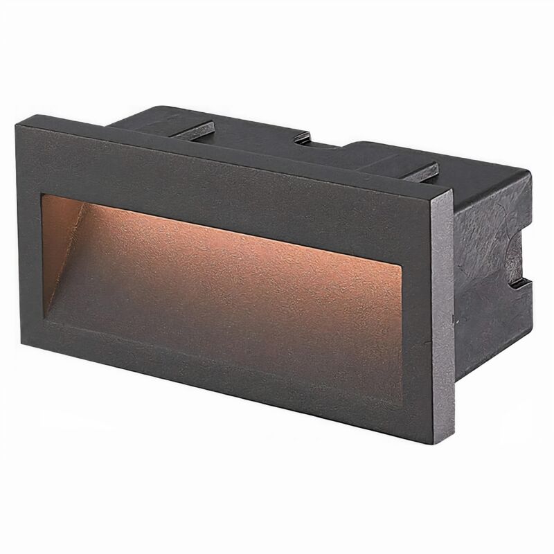 foto del prodotto medi empotrable de pared exterior rectangular con luz led blanco c lido 3000k en color gris urbano