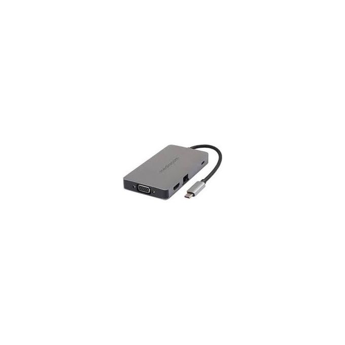 foto del prodotto mediacom md c318 docking station usb c a hdmi 2 porte vga rj45