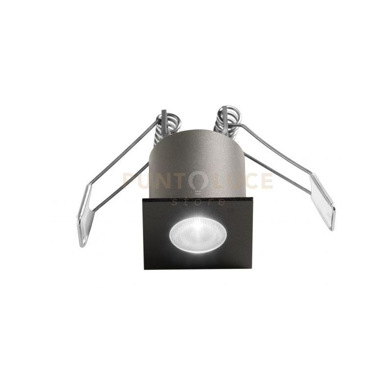 foto del prodotto mediawave store gfa1093c faretto da incasso antiabbaglio a led 3000k 230lm 3w nero quadrato