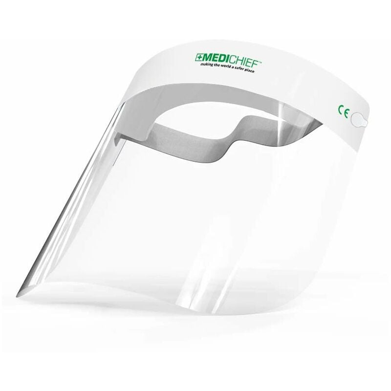 foto del prodotto medichief visiera protettiva visiera facciale premium confezione da 10 pz. visiera protettiva integrale visiera trasparente con protezione anti