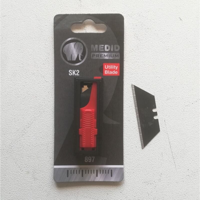 foto del prodotto medid lame di ricambio trapezoidali nere 18mm per cutter pieghevole blister da 10 unit 