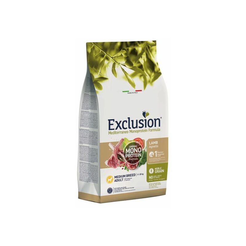 foto del prodotto mediterraneo noble grain cane adulto medium agnello 3kg exclusion