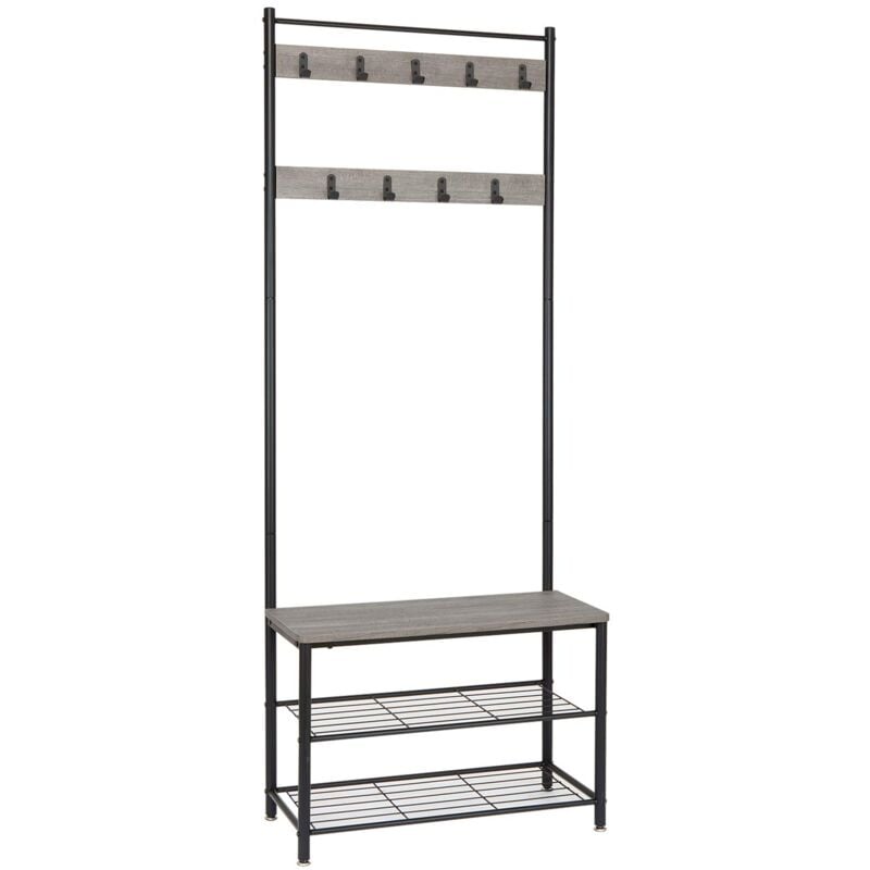 foto del prodotto meerveil appendiabiti da terra, metallo, grigio, 70 x 32 x 175 cm