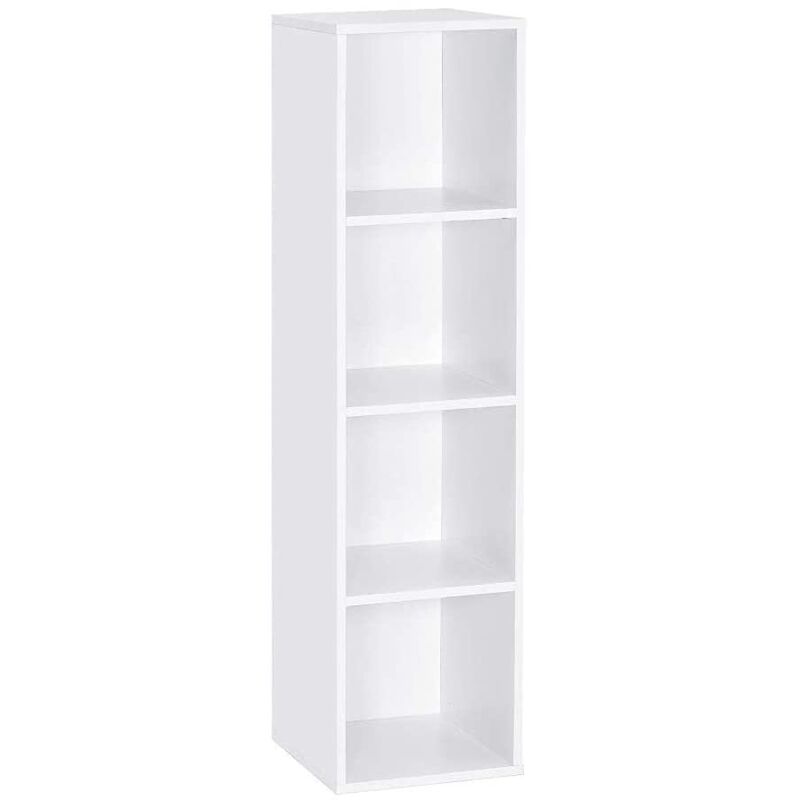 foto del prodotto meerveil mondeer scaffale aperto, libreria scaffale a 4 ripiani, stoccaggio in legno, scaffale a quattro strani multistrato, adatto per uffici,
