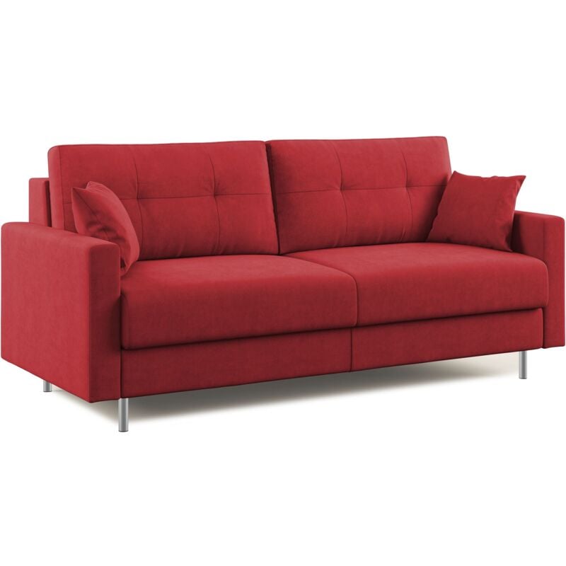 immagine 0 del prodotto megan divano letto matrimoniale in microfibra smacchiabile t11 168 cm mat. 120x197 rosso
