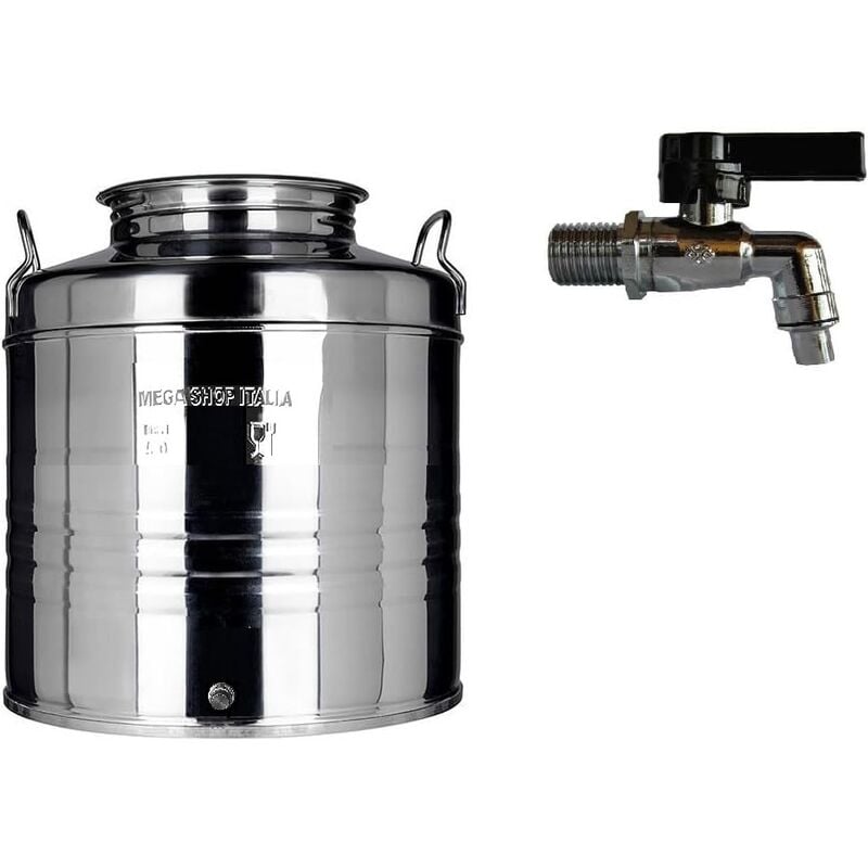 foto del prodotto megashopitalia contenitore bidone fusto per olio in acciaio inox 15 30 50 litri made in italy 30 lt