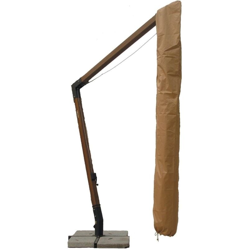 foto del prodotto megashopitalia custodia per ombrellone decentrato 3x4 3x3 metri tondo legno alluminio impermeabile da esterno