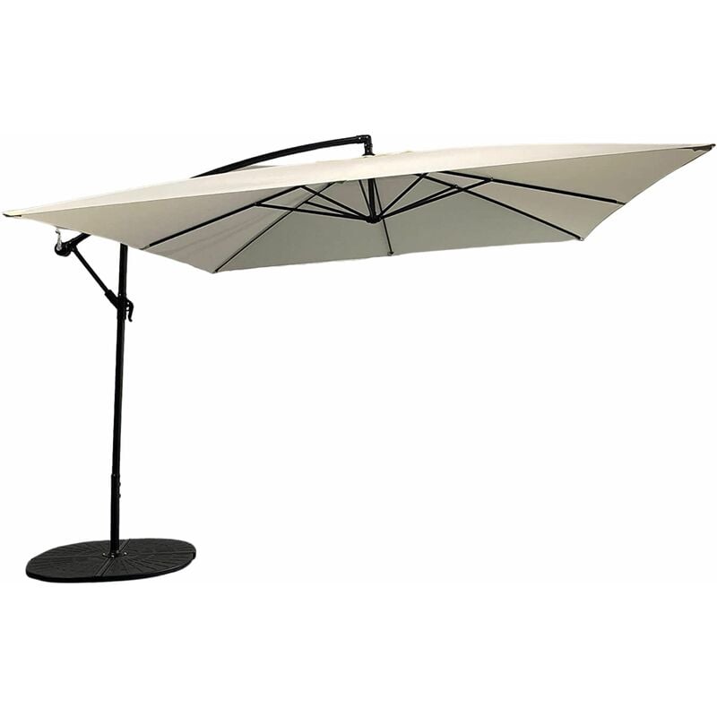 foto del prodotto megashopitalia ombrellone da giardino a sbalzo quadrato 3x3 mt in alluminio ecr a banana decentrato ristorante bar locale balcone terrazzo
