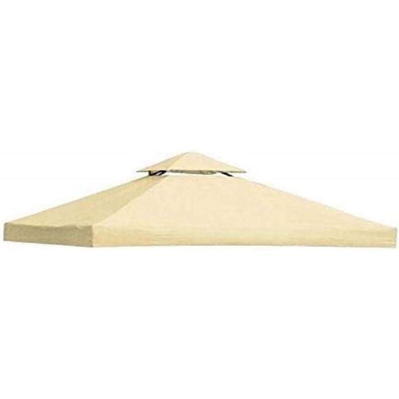 foto del prodotto megashopitalia top telo copertura per gazebo di ricambio 3x3mt con airvent 180gr ecru 
