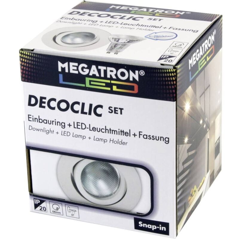 foto del prodotto megatron mt75400 lampada da incasso led monocolore gu10, gu5.3 6 w bianco