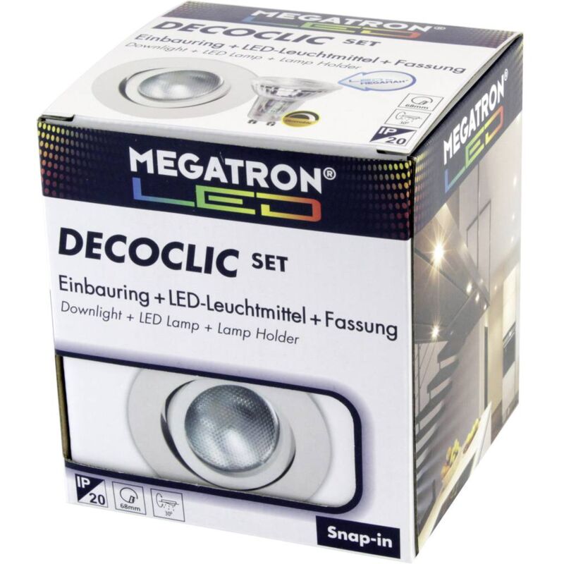 foto del prodotto megatron mt75401 lampada da incasso led monocolore gu10, gu5.3 6 w bianco