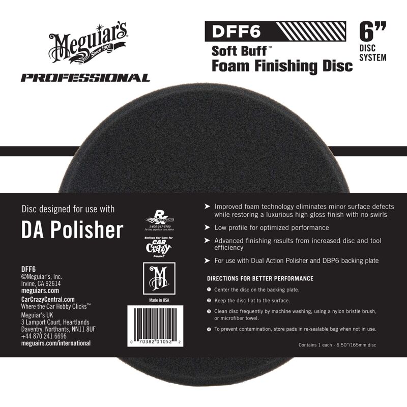 foto del prodotto meguiar s dff5 6 da foam finishing disc, tampone per rotorbitali per finitura, 152 mm