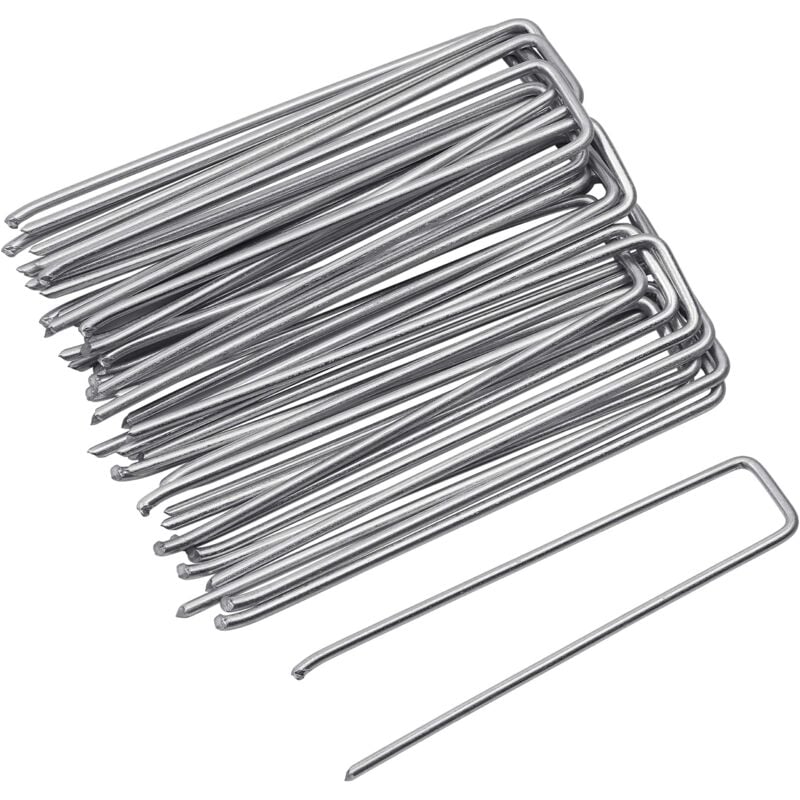foto del prodotto meister 150 x 20 mm acciaio zincato a caldo 25 pezzi in un pratico set adatto per pellicole, reti per picchetti di fissaggio per giardino