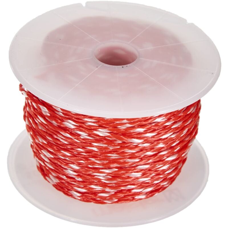 foto del prodotto meister maestro filo da muratore 50 m x 1,7 mm, rosso bianco, pp, 6305100
