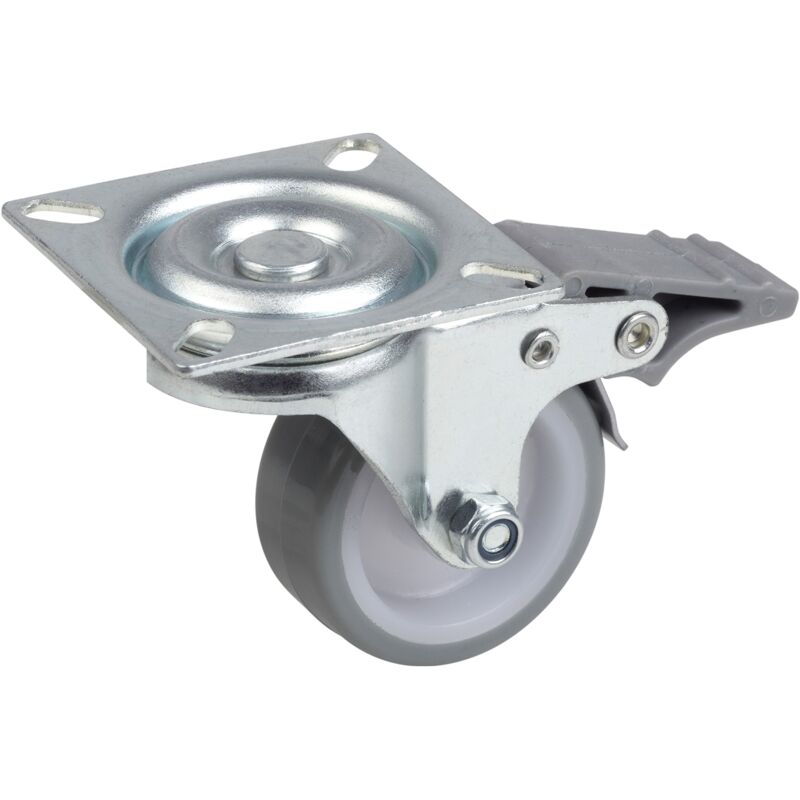 foto del prodotto meister metafranc 802880 ruota girevole diametro 50 mm, 60 x 60 mm, in poliuretano, cuscinetto scorrevole, fs