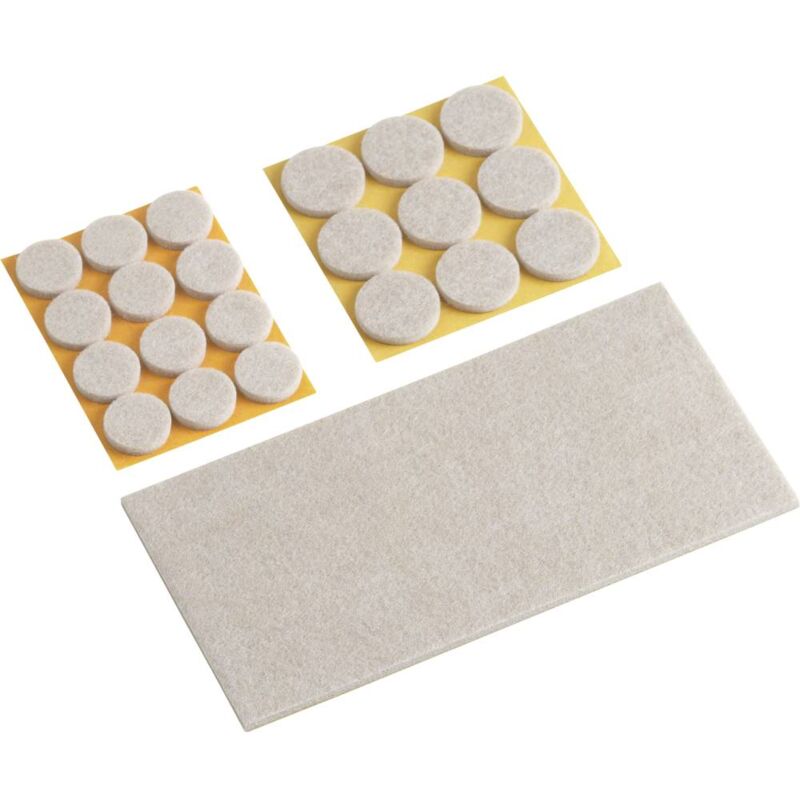 foto del prodotto meister metafranc wu0644896 feltro autoadesivo, rotondo, quadrato beige 1 kit