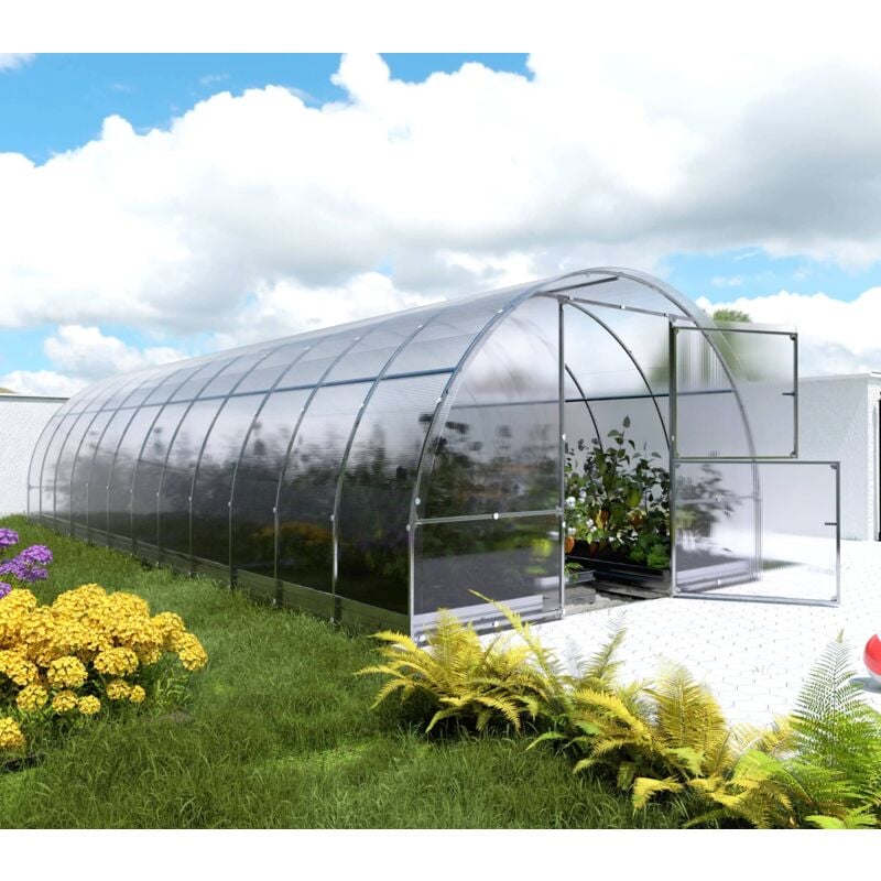 foto del prodotto meistro kodas serre da giardino robuste klasika easy 3 x 8 m 24 m , 6 mm con rivestimento in policarbonato