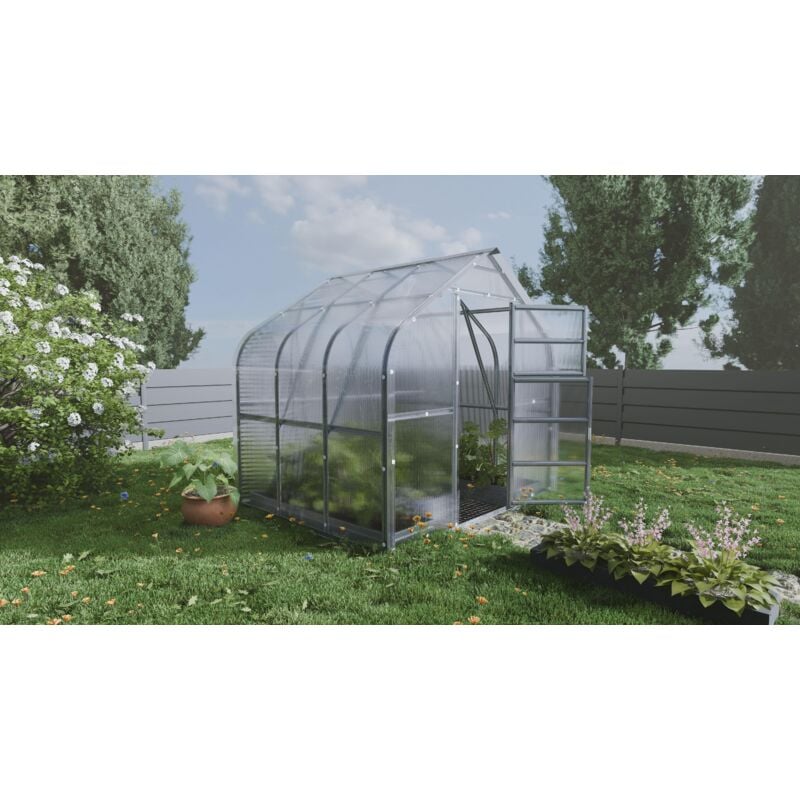 foto del prodotto meistro kodas serre da giardino robuste klasika standard 5m2, 2,5m x 2m, 4 mm avec rev tement en polycarbonate avec 1 toit ouvrant automatique 