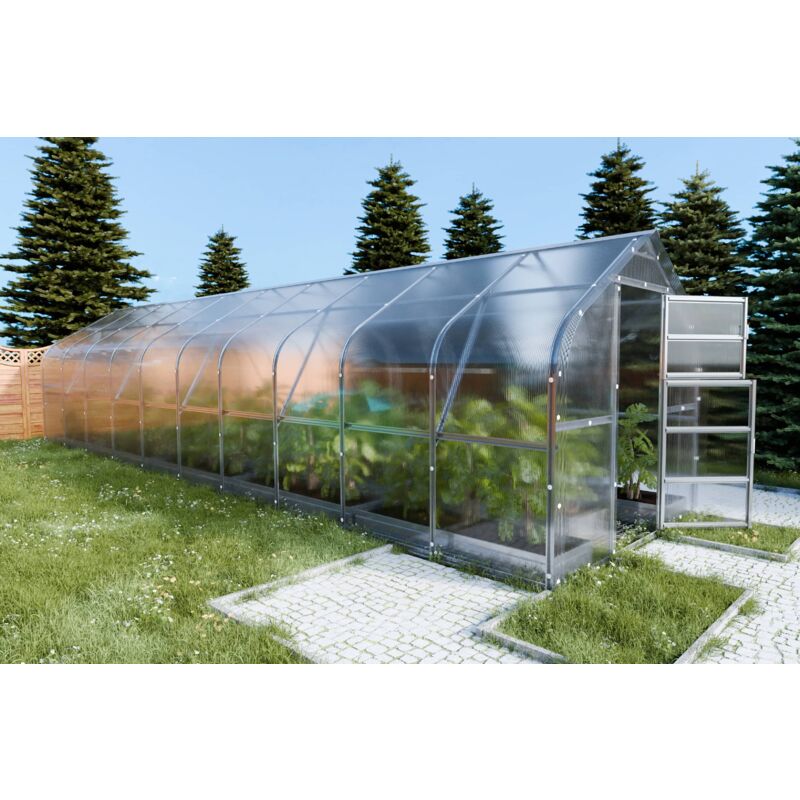 foto del prodotto meistro kodas serre da giardino robuste klasikadrop 25m2, 2,5m x 10m, 6 mm con rivestimento in policarbonato