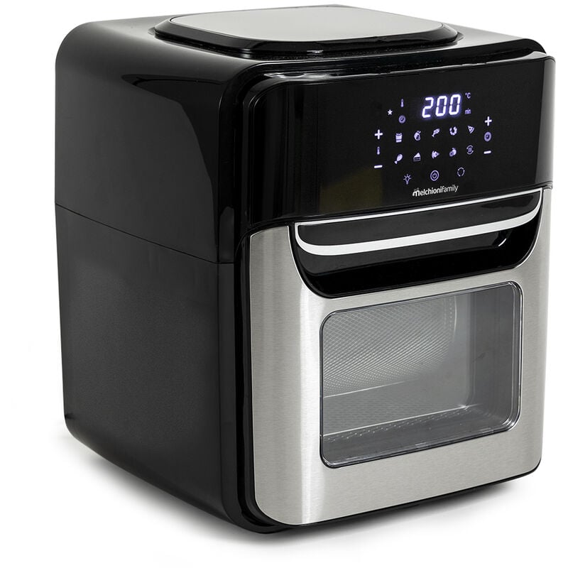 foto del prodotto melchioni 118340034 friggitrice singolo 12 l indipendente 1700 w friggitrice ad aria calda nero, stainless steel