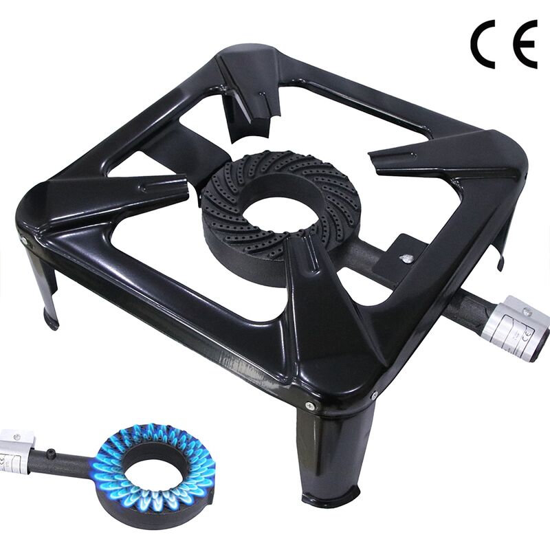 foto del prodotto melko sgabello fornello a gas bruciatore a 4 gambe 6,5kw acciaio fornello a gas fornello da campeggio ghisa