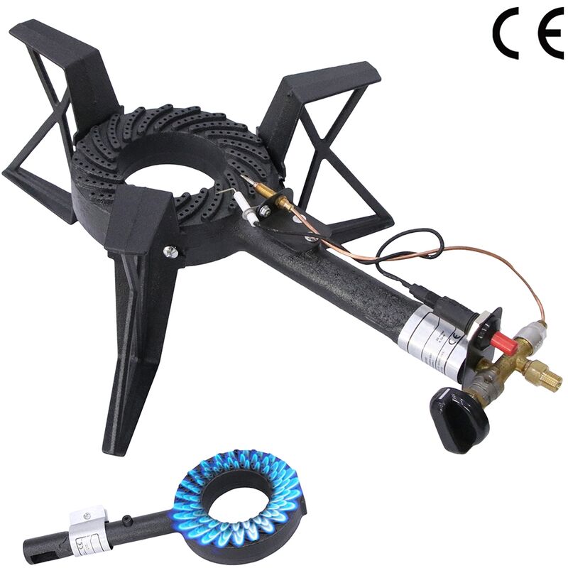 foto del prodotto melko sgabello fornello accensione piezoelettrica 3 gambe 6.5kw bruciatore a gas fornello a gas fornello da campeggio in acciaio ghisa piano