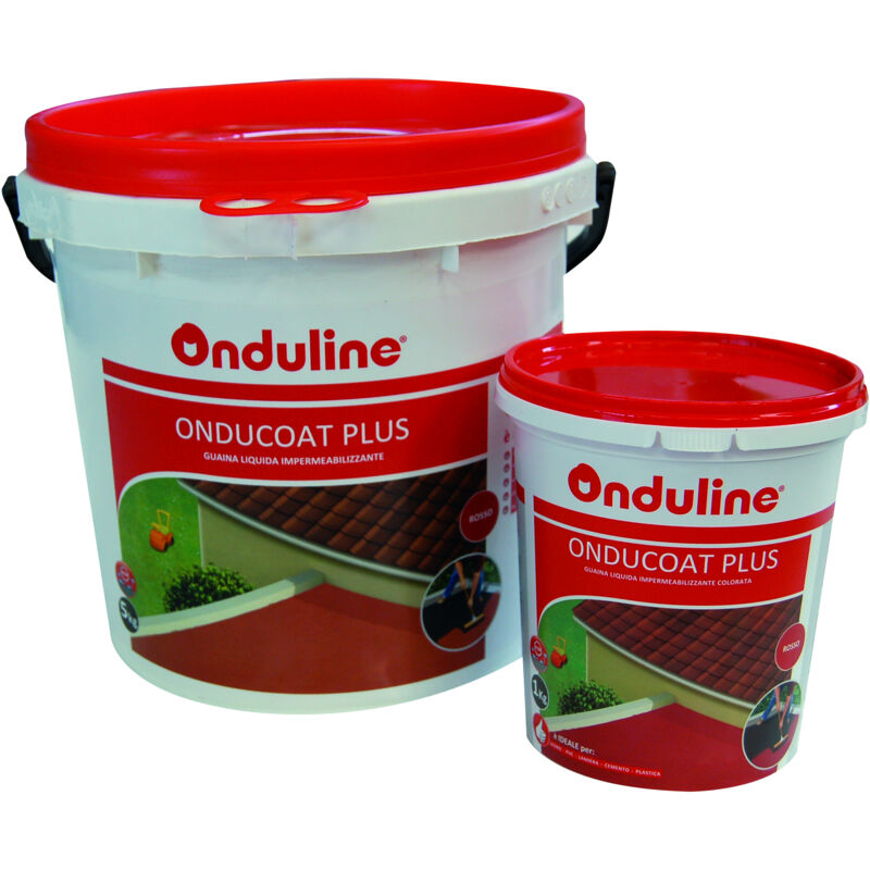 foto del prodotto membrana impermeabilizzante liquida onduline per terrazze, resistente ai raggi uv rosso 5 kg