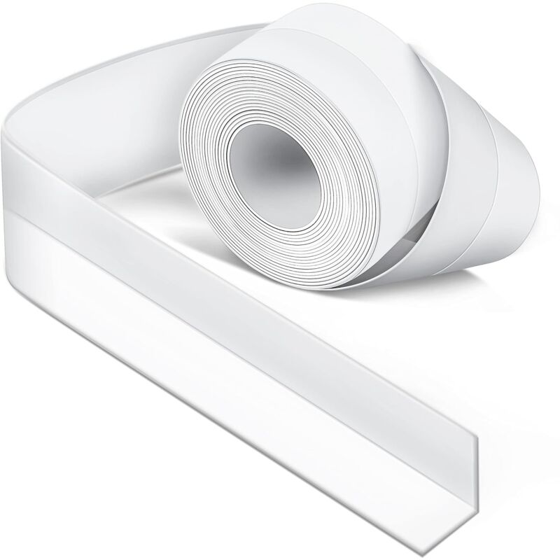 foto del prodotto memkey guarnizione per bagno in silicone bianco, guarnizione per vasca, nastro sigillante, antimuffa e impermeabile, nastro adesivo morbido adatto