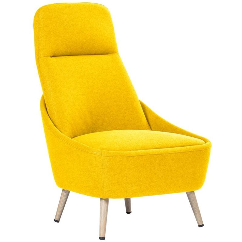 foto del prodotto memphis poltrona rivestita in tessuto, giallo