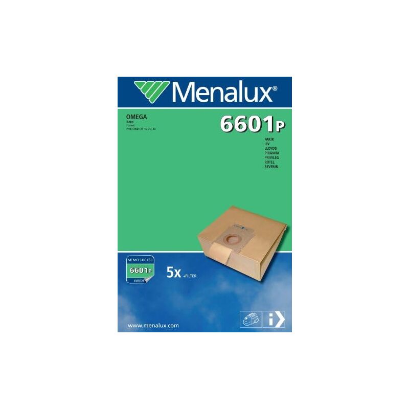 foto del prodotto menalux 6601 p bags per aspirapolvere lloyds, privileg e omega 5 pz. 