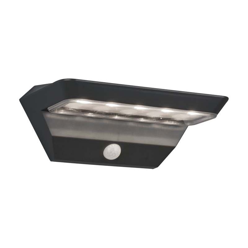 foto del prodotto mendoza applique led da esterno solare ricaricabile antracite con sensore di movimento ip44 l.22cm
