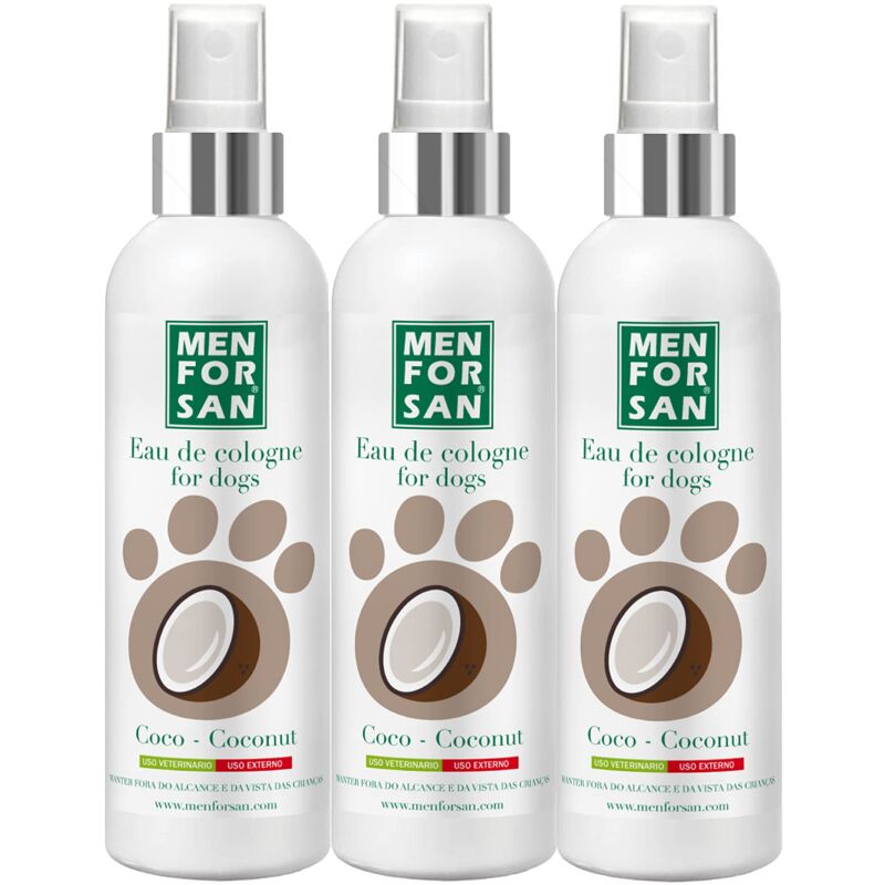 foto del prodotto menforsan coconut cologne acqua per cani 125ml - confezione da 3 unità