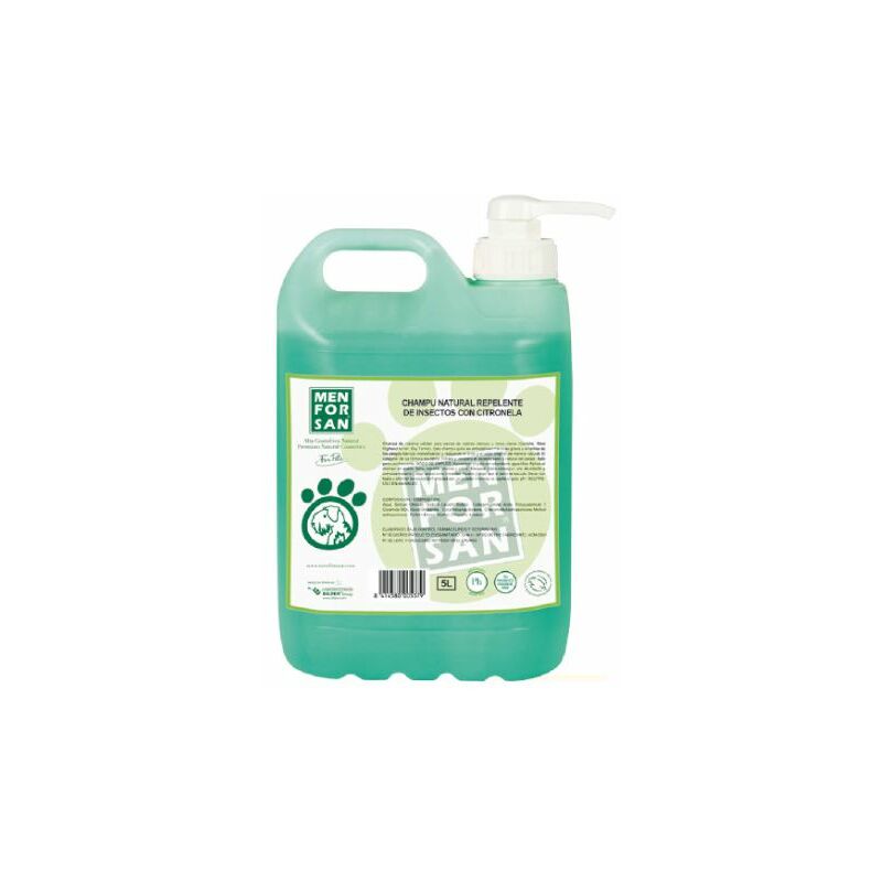 foto del prodotto menforsan parassiti shampoo repellente con dog citronela 5l