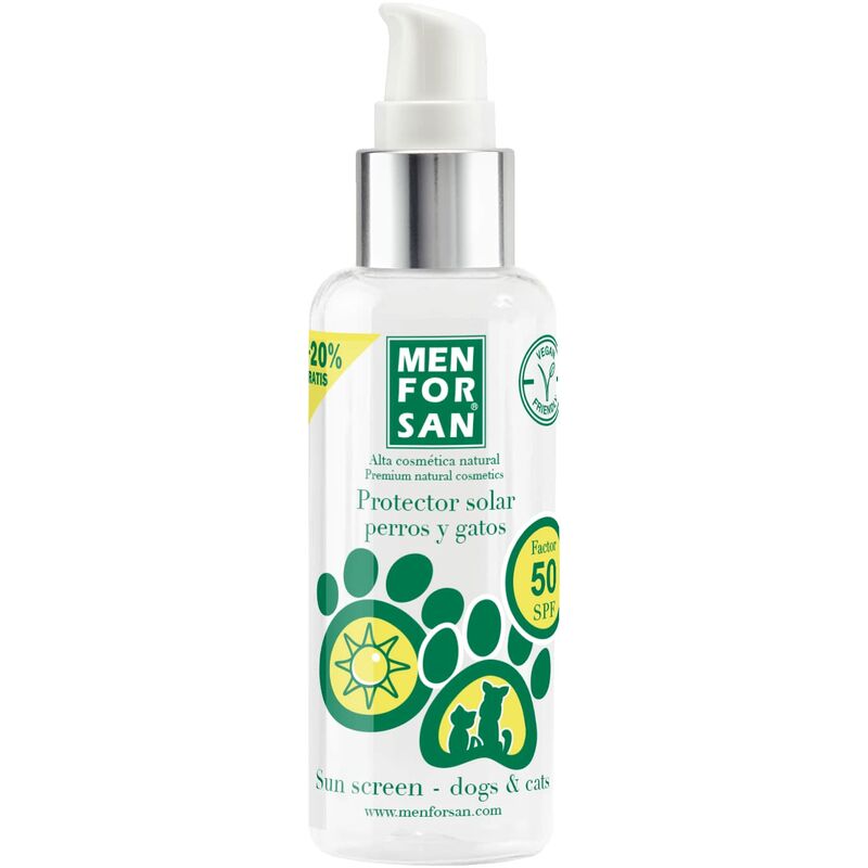 foto del prodotto menforsan protezione solare per cani e gatti fattore 50 60ml