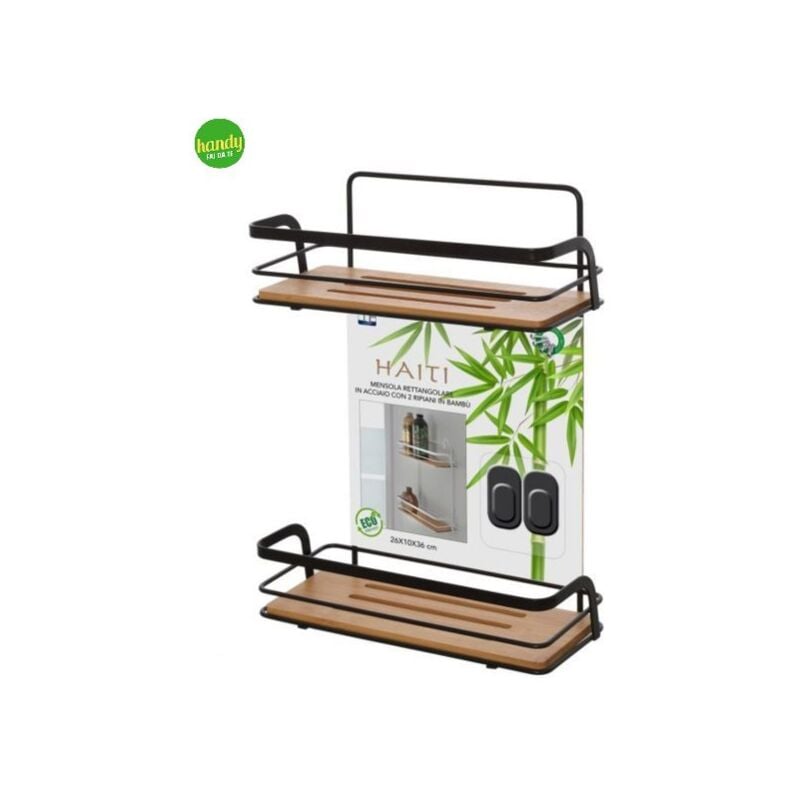 foto del prodotto mensola 2 ripiani feridras nero bamboo