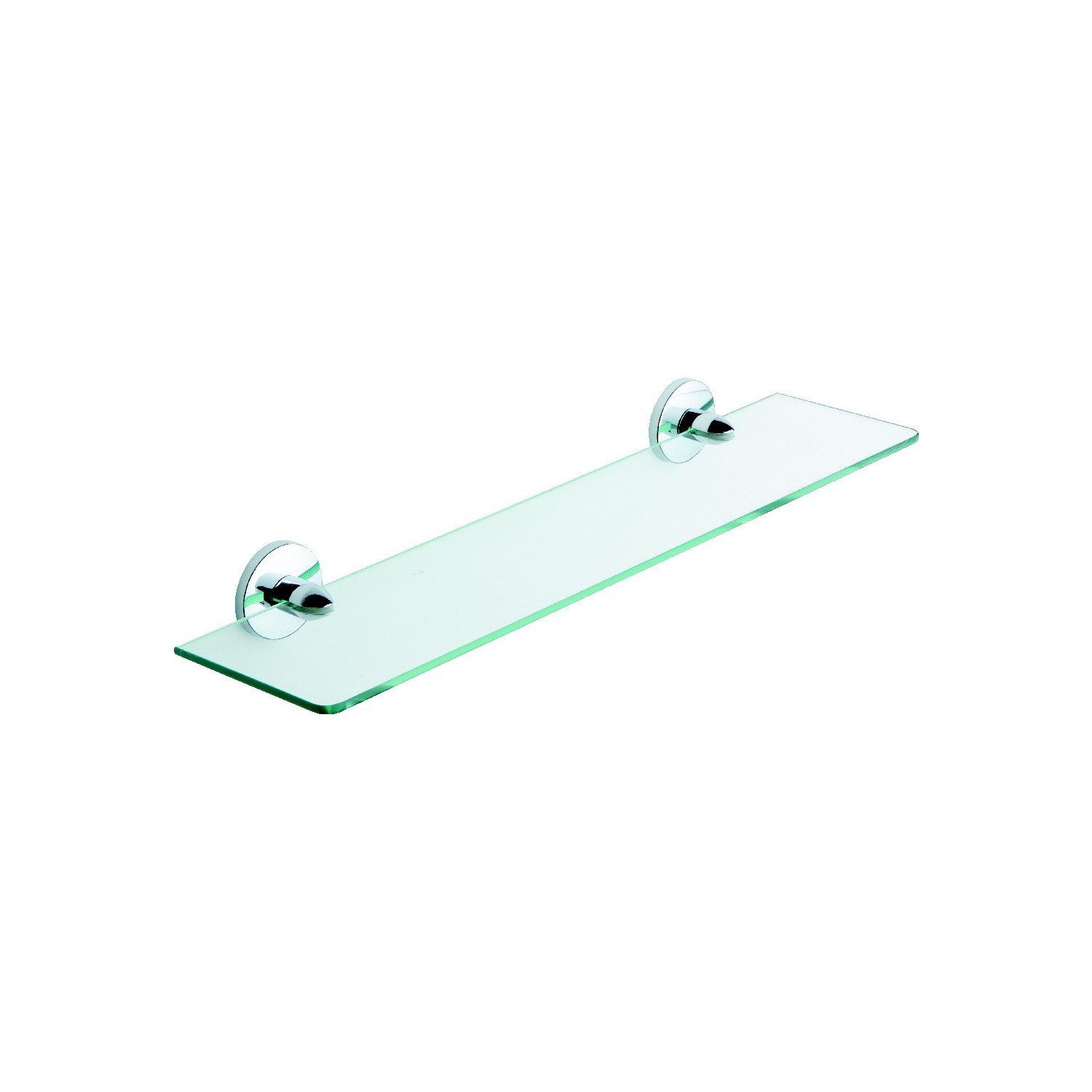 foto del prodotto mensola 52cm da parete cromo in acciaio cromato e vetro mod. one cromo