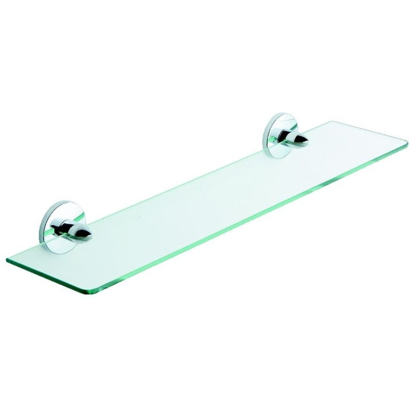 foto del prodotto mensola 52cm da parete cromo in acciaio cromato e vetro mod. one cromo metaform
